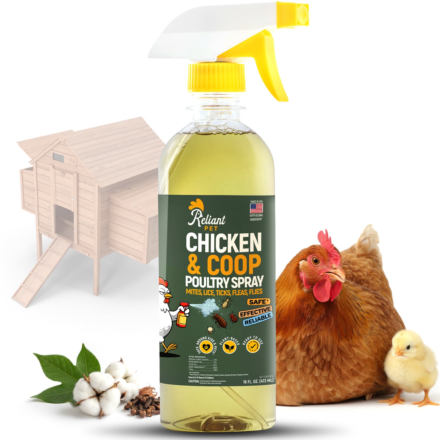 Chicken and Coop Poultry Spray - Safe to Spray On Chicken - No egg withdrawal needed