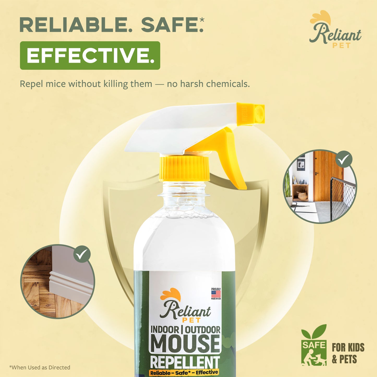 Mouse Repellent Spray - 16oz - Made With Peppermint Oil - Safe to Use Around Kids & Pets