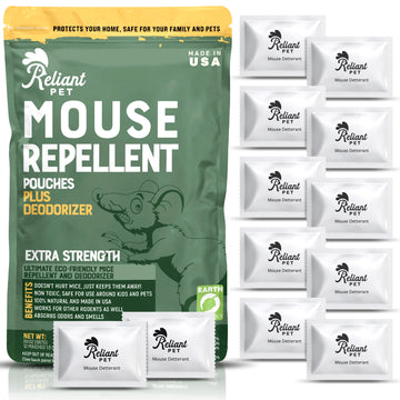 Mouse Repellent Pouches - 12 Pack - Made With Peppermint - Pet Safe