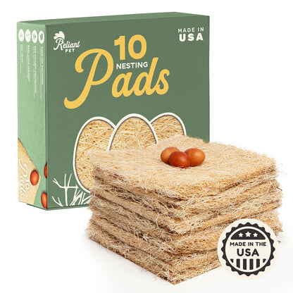 Reliant Pet - Chicken Nesting Pads for Chicken Coop - 13" x 13" - (10 Pack)