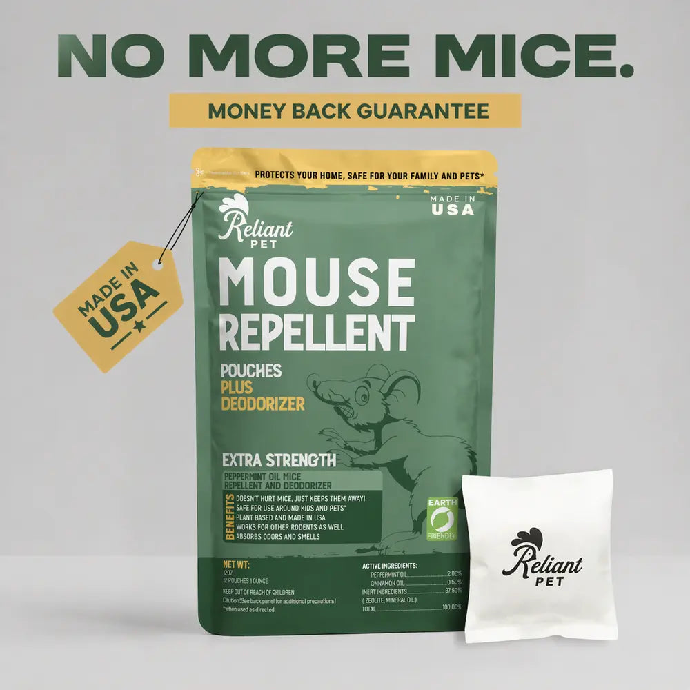 Natural Peppermint Mouse Repellent - USA Made Pouches